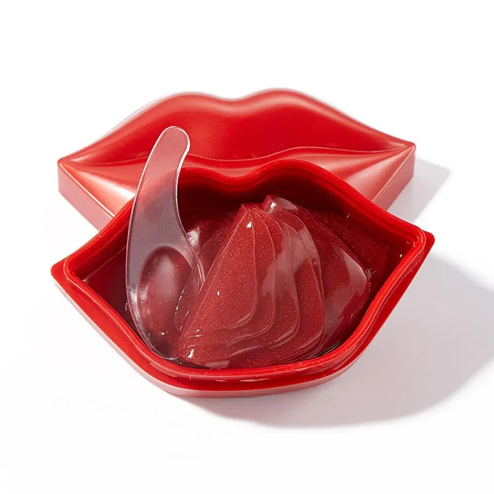 20Pcs Red Collagen Lip Mask Crystal Lip Pads