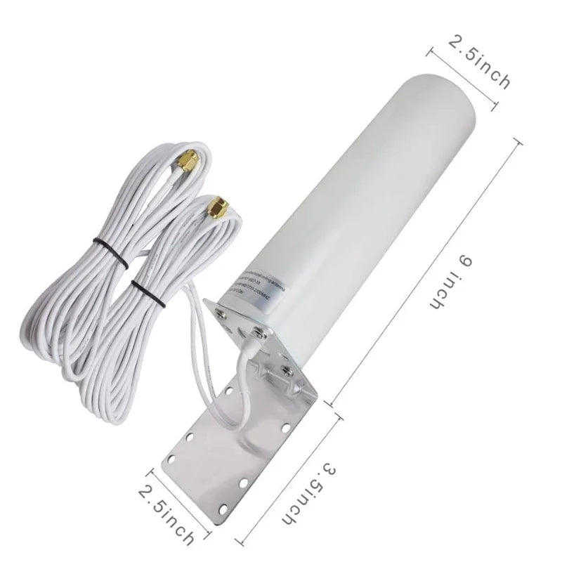 Outdoor Barrel 4g LTE antenna Dual Cable Mobile