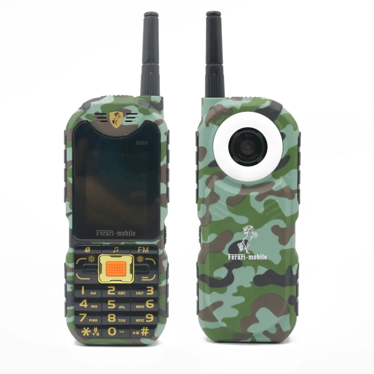 Camouflage Mobile Phone with Antenna FM Radio Power