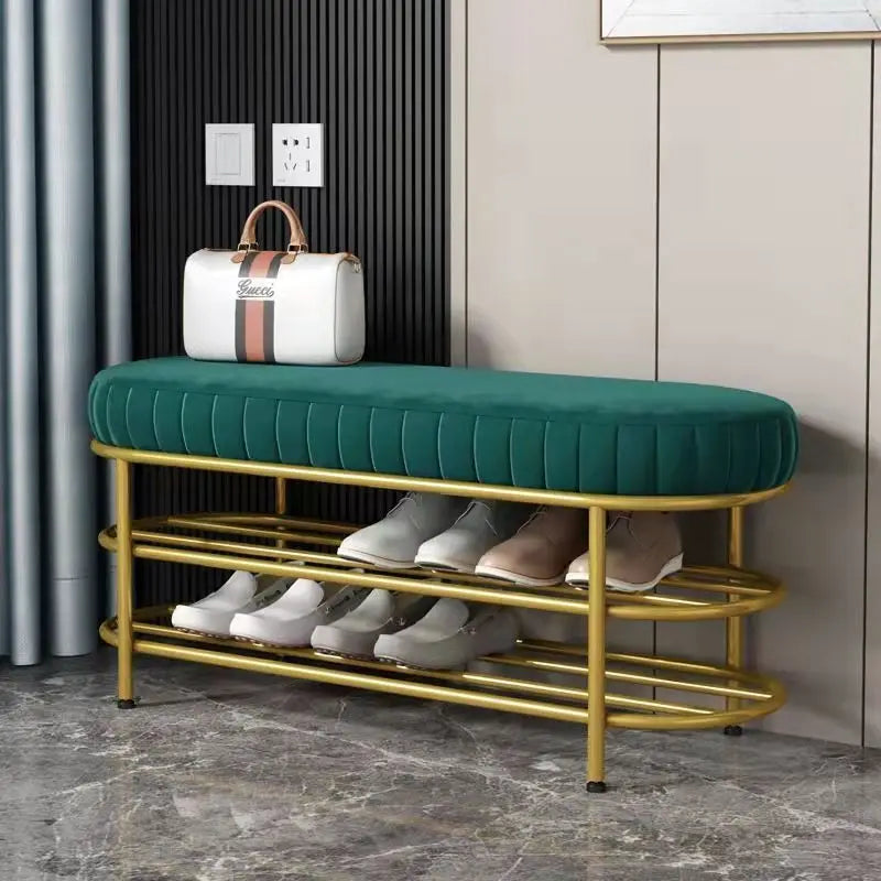 Nordic Shoe Bench Soft Cushion Multifunctional Shoe Rack