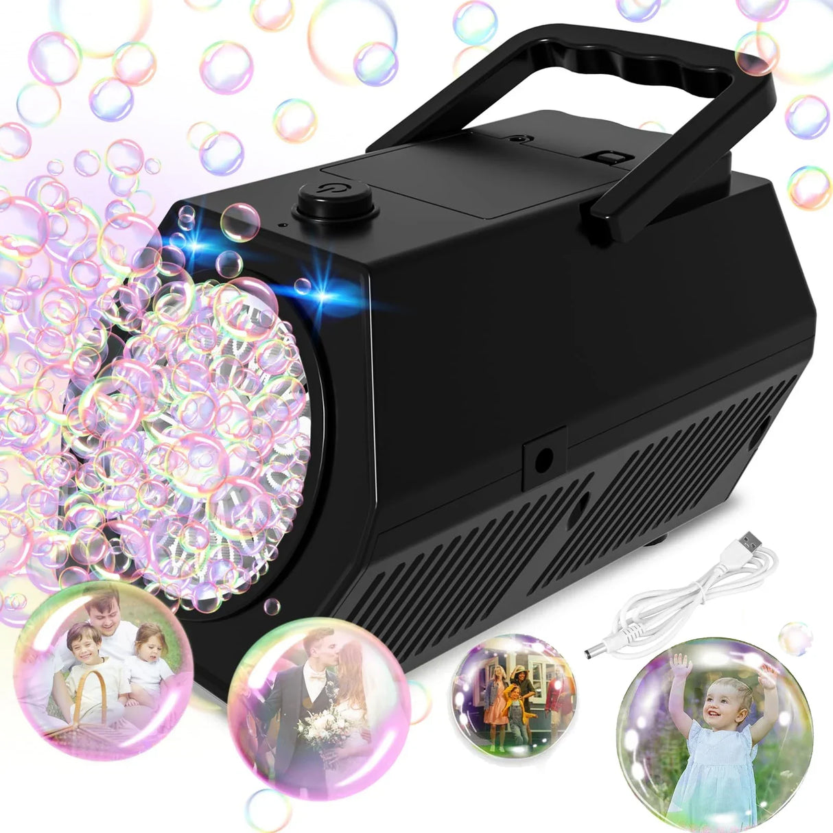 Upgrade Bubble Machine Automatic Bubble Blower with 2