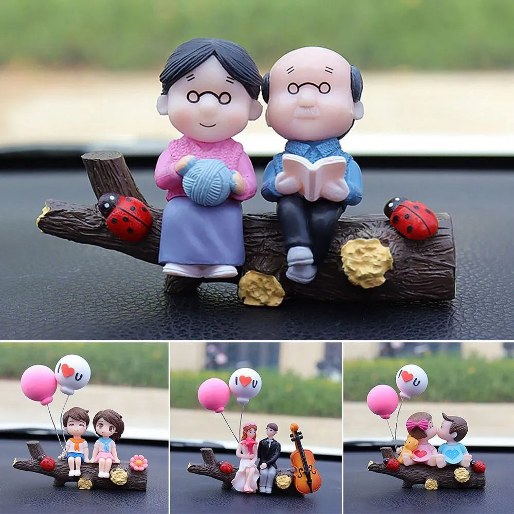 Car Decoration Cartoon Cute Couples Action Figure Figurines