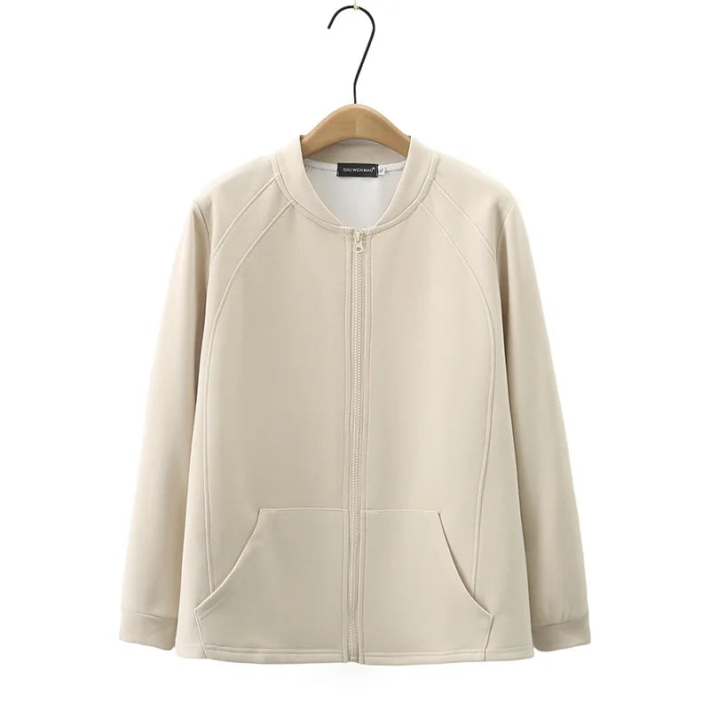 Womens Plus Size Zipper Jacket Autumn Casual Clothing