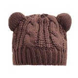 Solid Color Warm Cat Ear Knitted Hats Crochet