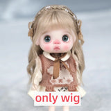 Doll Wig Bangs Ponytail Curly Soft Mohair Wig