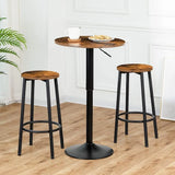 HOOBRO Bar Table, Height-Adjustable Round Pub 27-35.4 Inches,