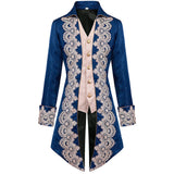 Men Double Long Coat Mens Long Steampunks Embroidered