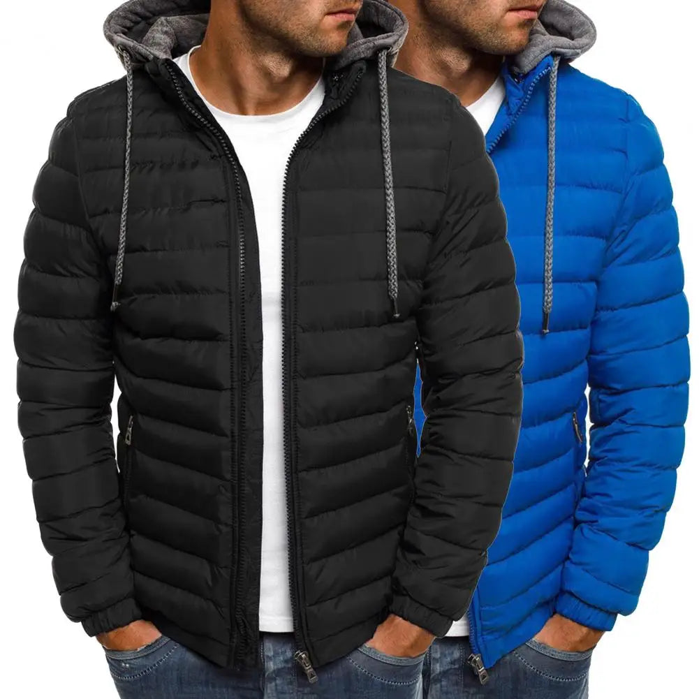 New Oversize Men Detachable Hat Padded Hooded Cardigan