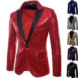 Men's Suit Round Sequin Pocket Single Row Button