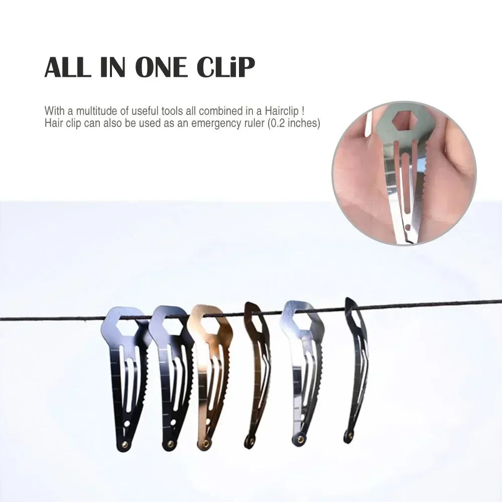 2PCS Multi-function Hair Clips Outdoor Survival Tools Knife