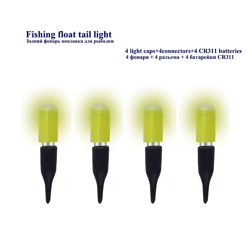 4 Sets Luminous Fishing Floats Drifting Tail LED