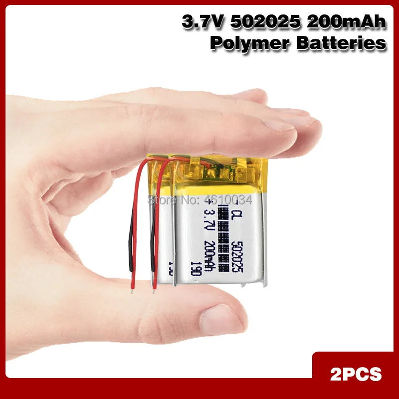 Chinese 502025 3.7v lithium ion battery 200 mah