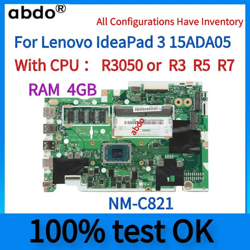 NM-C821.For Lenovo IdeaPad 3 15ADA05/ 3-15ARE05/3-14ARE05 Laptop Motherboard