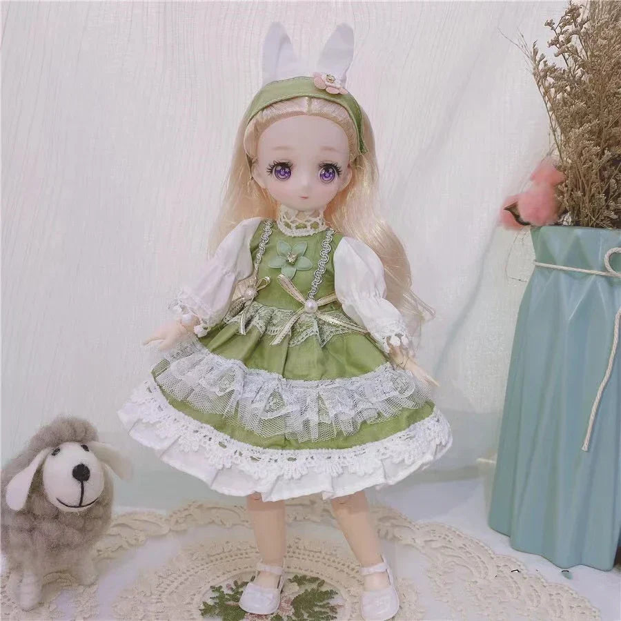 BJD Girl Dolls 30cm Kawaii Points Joint Movable