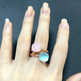 2PcsSet Pomellato Ring Stacked Mix Color Crystal Ring