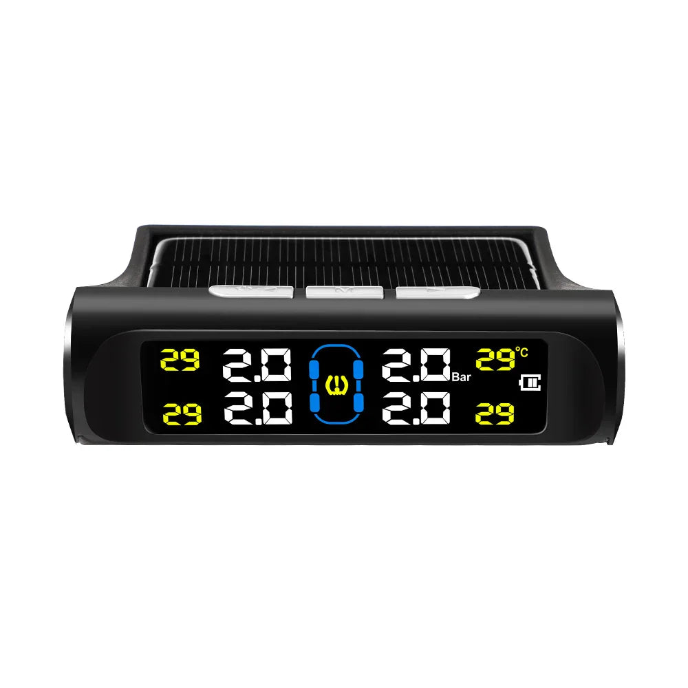 4 External Sensors Car Solar Power TPMS Tire