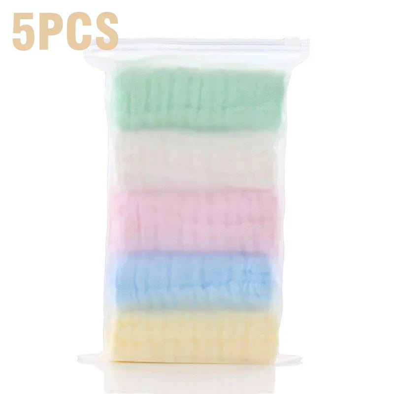 5PCS Baby Bath Towel 100% Cotton 6 Layers
