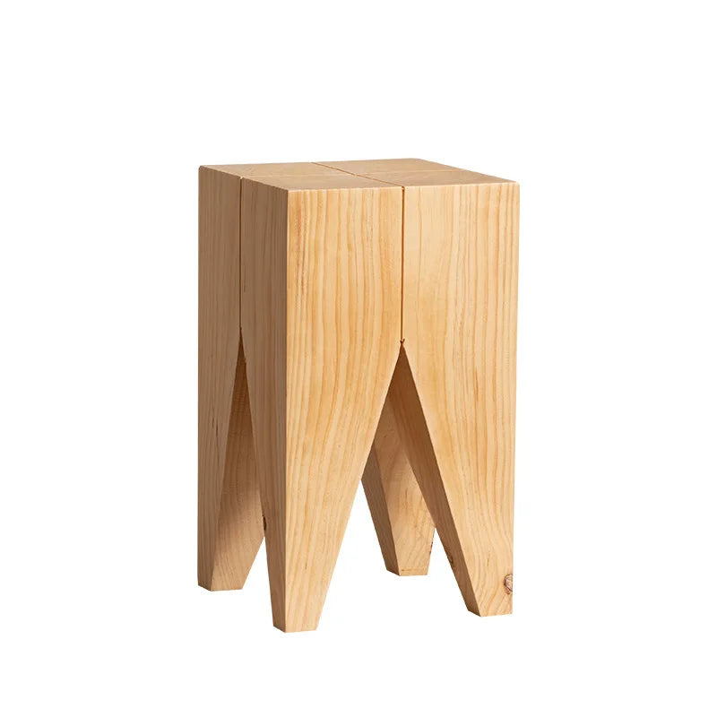 Creative Solid Wood Stool Log Pouf Sitting Stool