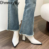 Winter Designer Ankle Boots Fashion Back Zippers Pointed