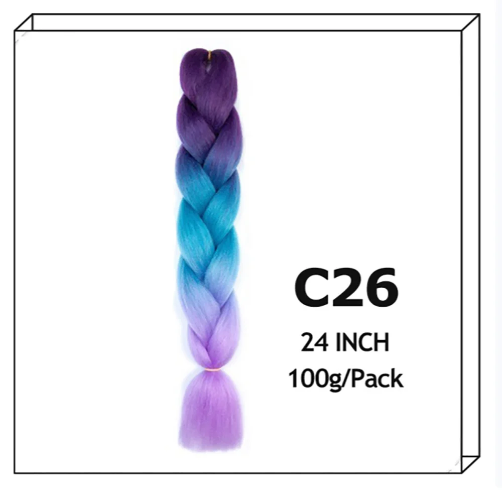 24Inch Synthetic Long Jumbo Ombre Braiding Hair For