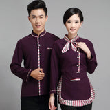 Long Sleeve Hotel Waiter Uniform Female Restaurant Topapron