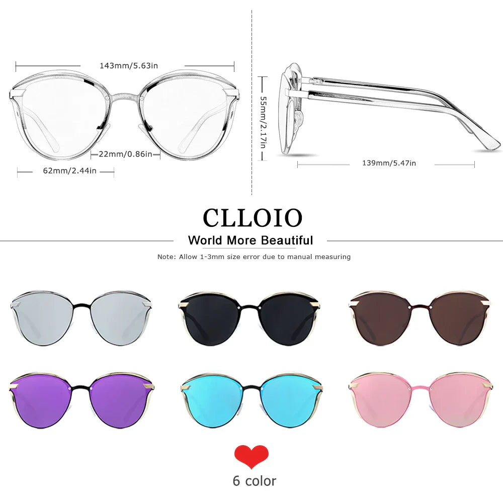 CLLOIO Fashion Polarized Sunglasses Women Cat Eye Driving