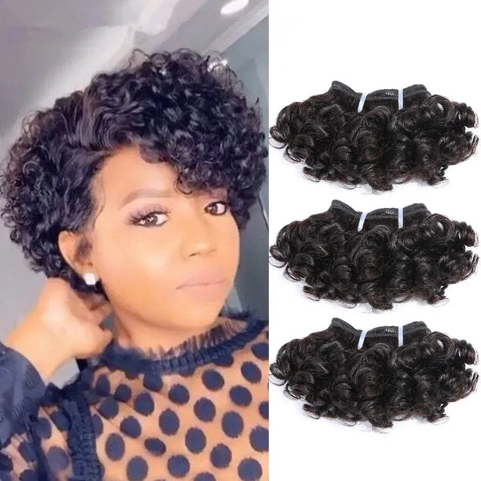 Brazilian Deep Wave Human Hair Bundles Bouncy Curly