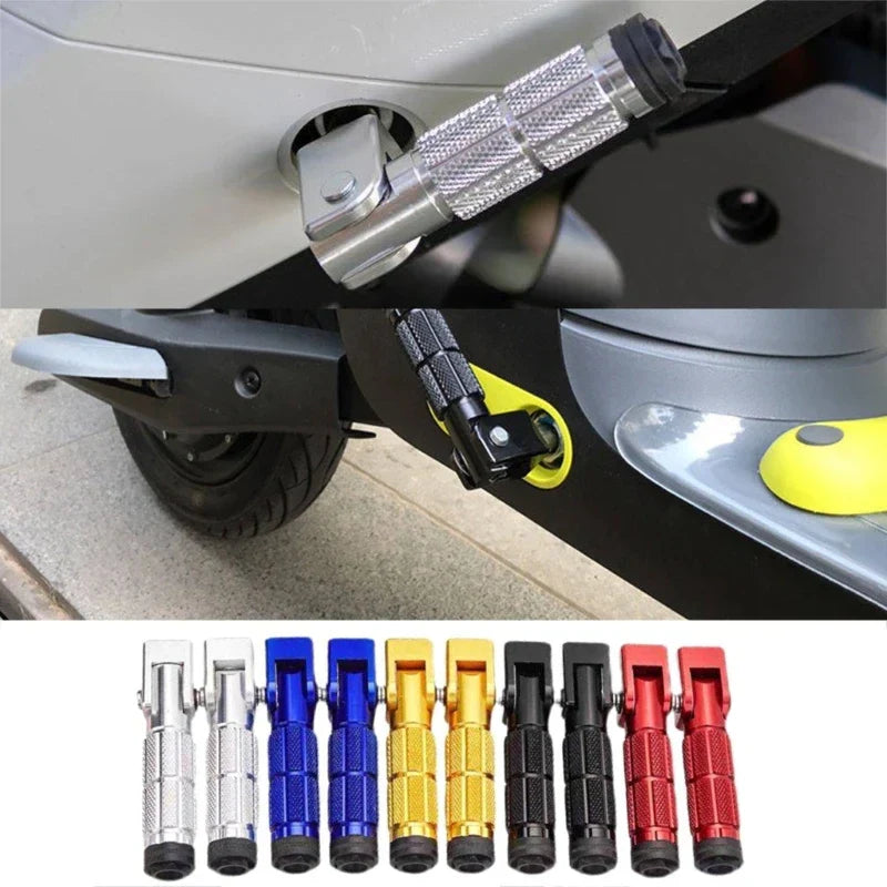 1 Pair 90° Folding Motorcycle Footpegs - M10 Front Rear Footrest