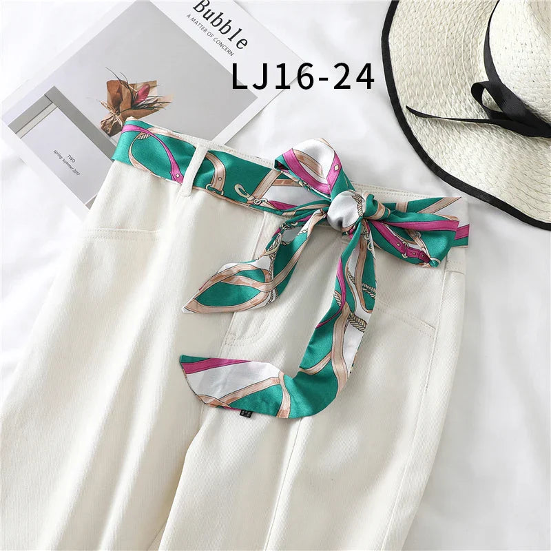 Long Silk Skinny Scarf Women Neck Hair Band