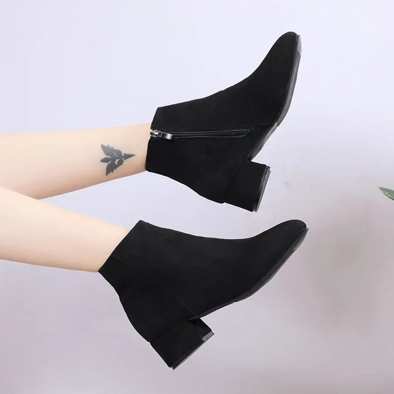 Women's Winter Boots 2023 New Suede Dress Women