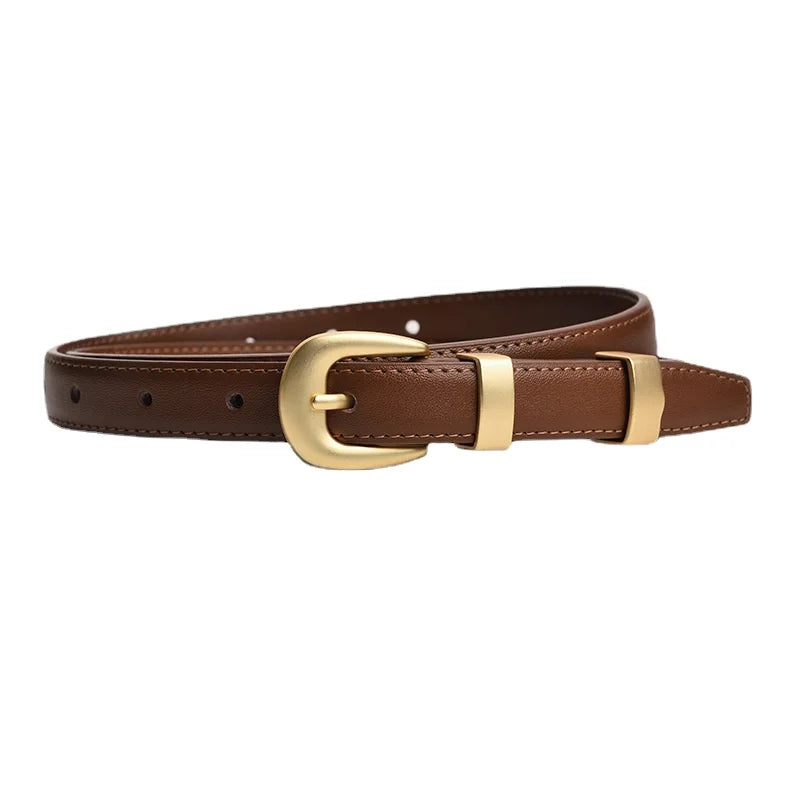 105cm Female Fashion Belt Simple Metal Buckle Belt