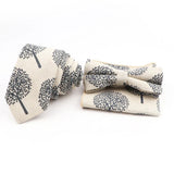 Men Linen Plant Ainmal Ties Set Pocket Handkerchief