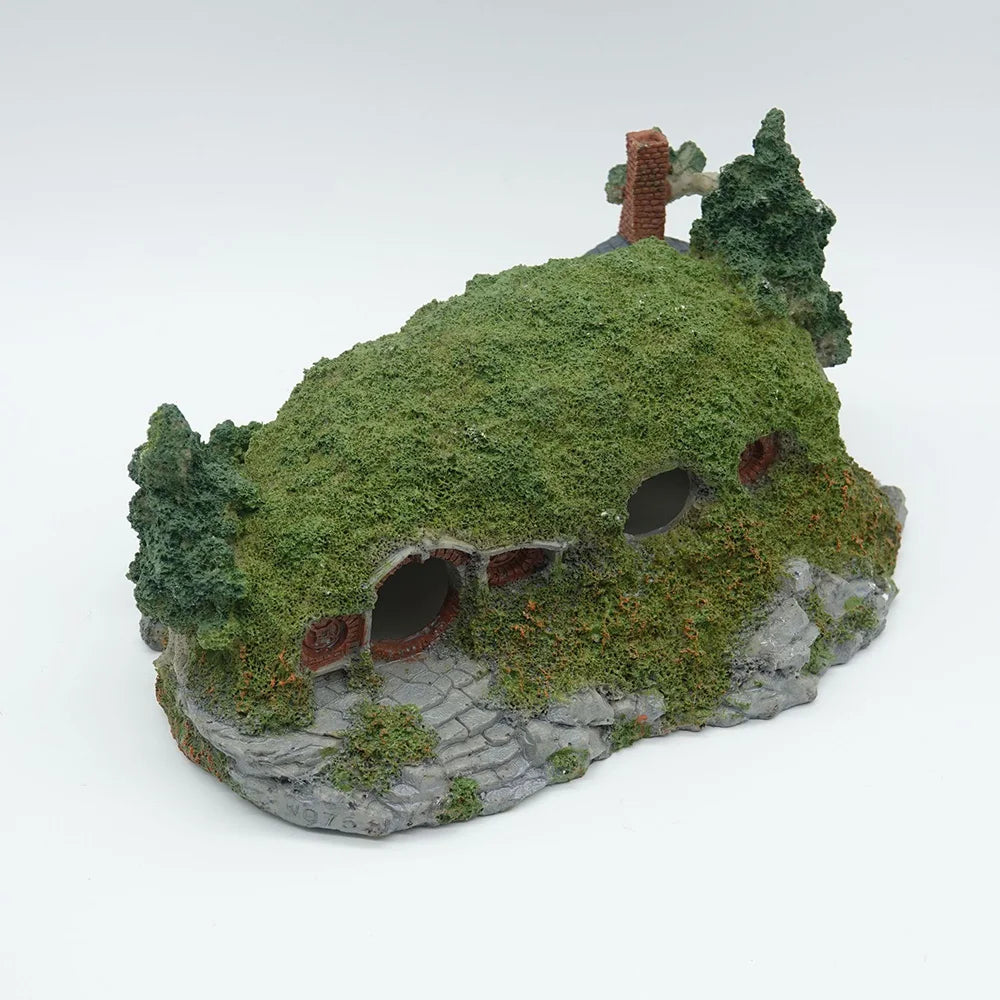 Aquarium Decoration Grass House Resin Cave Fish And