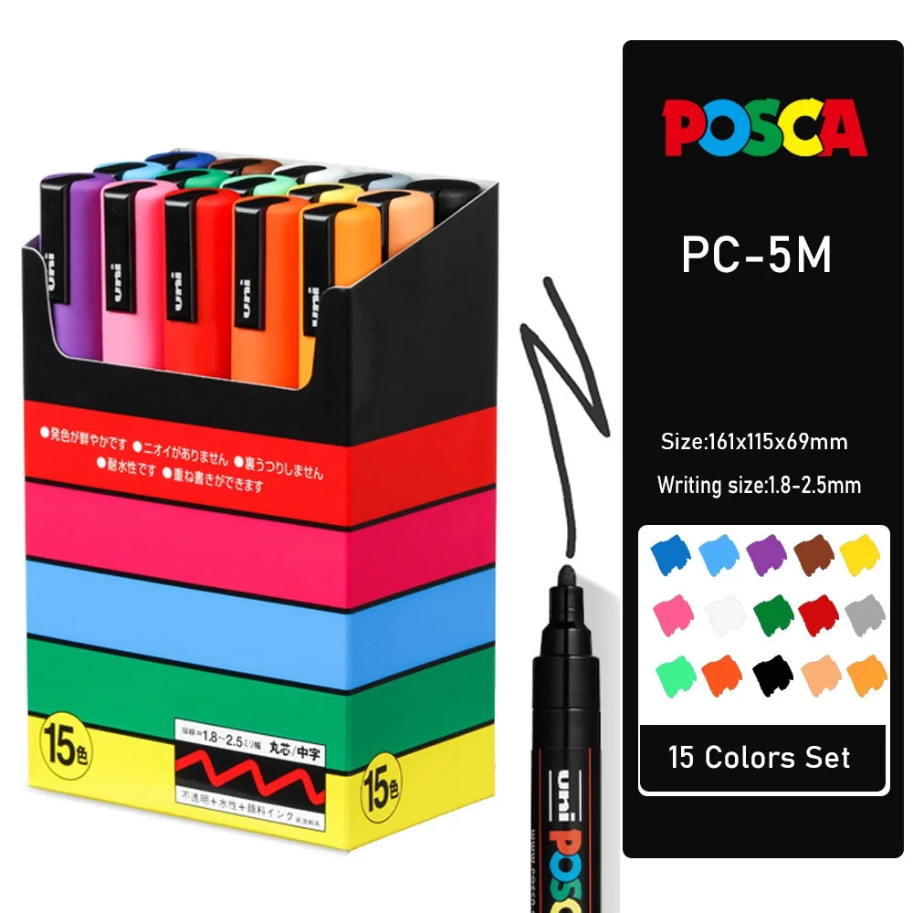Uni Marker Pen, PC-3M Acrylic posca marcadores permanent