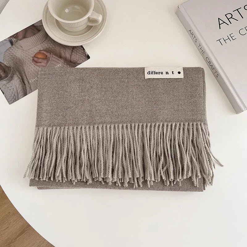 Luxury Brand Wool Scarf For Women Men Solid