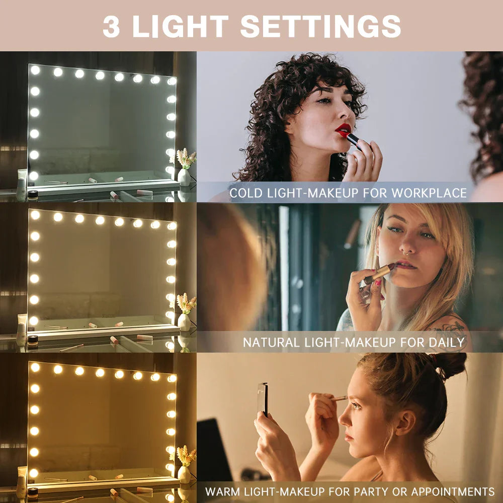 Large Vanity Mirror With Lights And Bluetooth Speakers