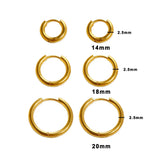 2PC /Set Stainless Steel Small Hoop Earrings for