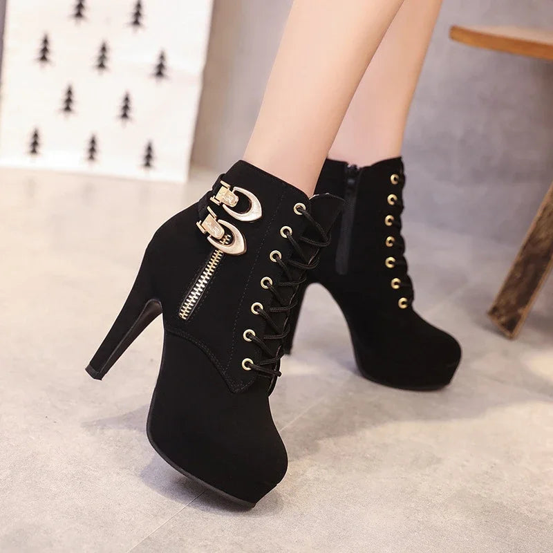 2023 Plus Size 3543 Platform Boots Autumn Winter