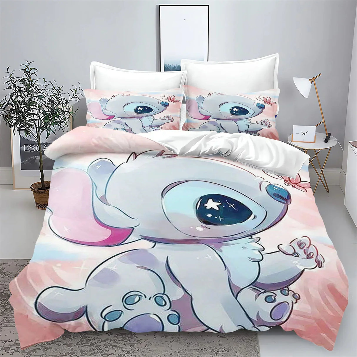Stitch Bedding Set Cute Printed Cartoon Quilt Cover