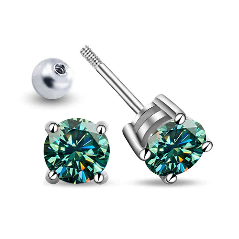 D VVS1 Moissanite Stud Earrings For Women 925