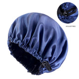 New Adjustable Double Layer Satin Bonnet Nightcap Round