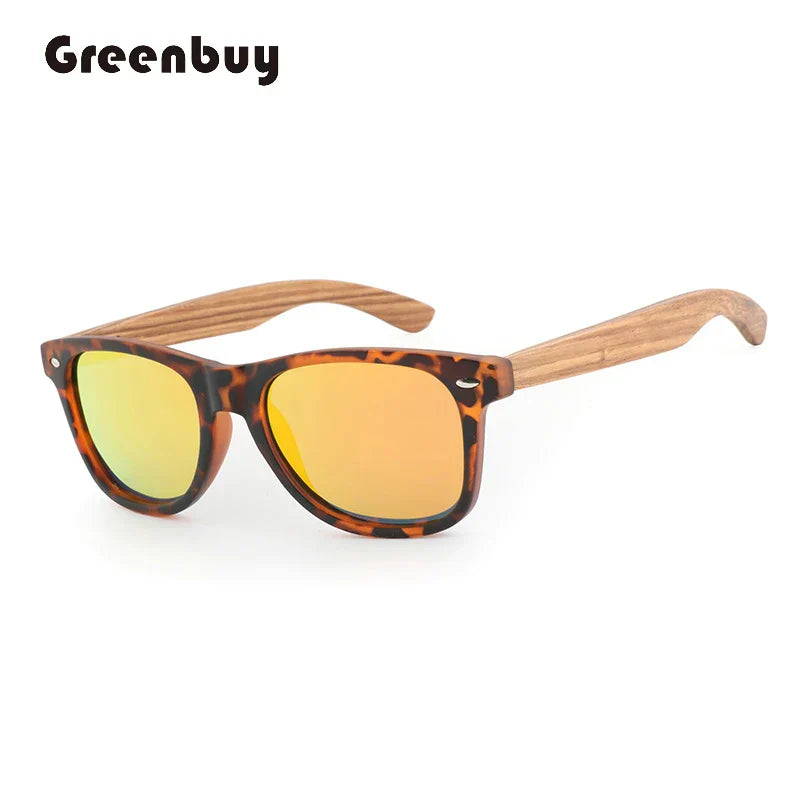 PC Feame Zebra Wood Legs Children Sunglasses Polarized