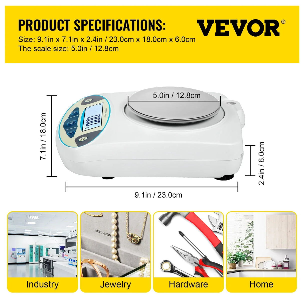 VEVOR 13 Units Conversion Lab Analytical Balance Digital