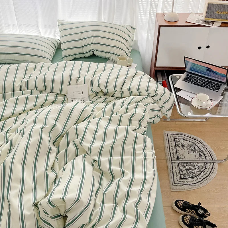 Nordic Sling Bed 150 Bedding Sets Stripes Duvet