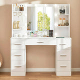 Quimoo Large Vanity Desk with LED Lighted Mirror