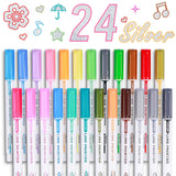 8/9/12/24 Highlighter Color Double Line Contour Pens Contour