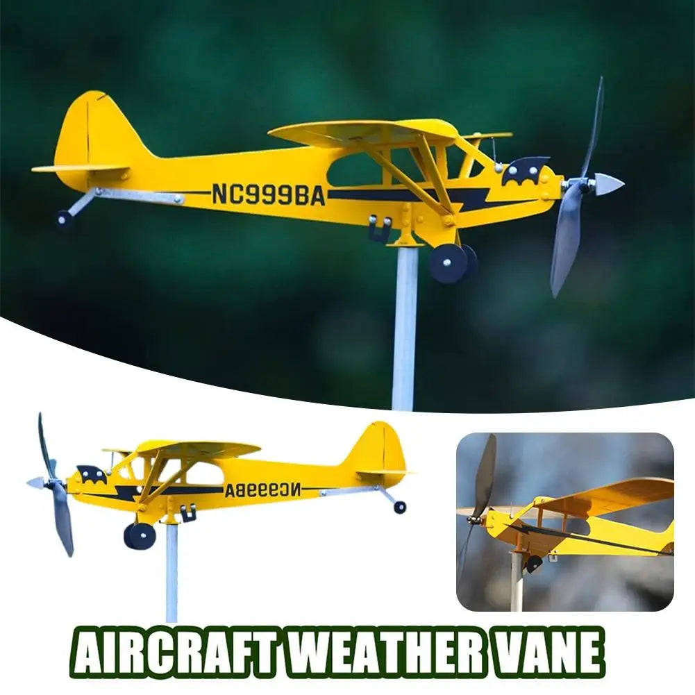 Metal Airplane Weathervane 3D Piper J3 Cub Wind