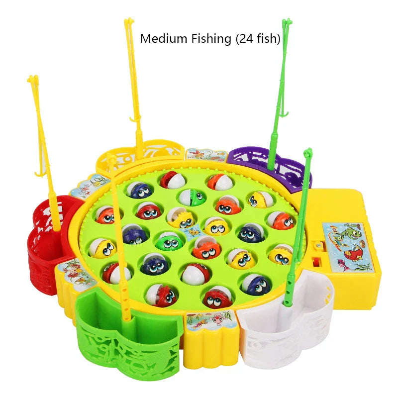 Electric Musical Rotating Fishing Toy Children Board Play