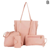 4pcs/set Women Handbag Messenger PU Leather Shoulder Bag