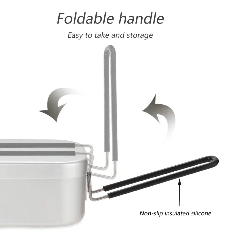 Outdoor Camping Tableware Aluminum Tourist Lunch Box Portable